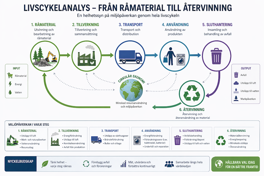 Livscykelanalys (LCA) – så mäter du en produkts miljöpåverkan steg för steg